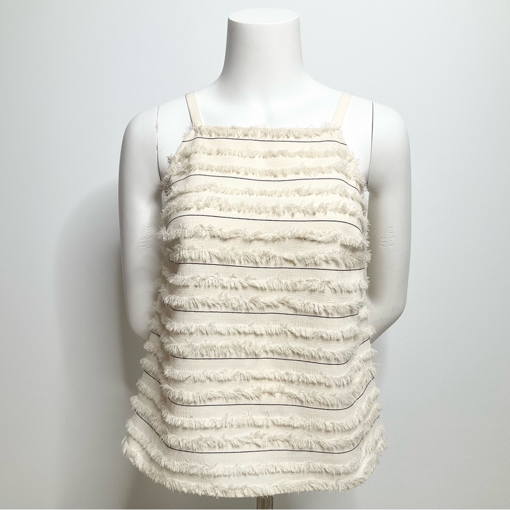 Maeve by Anthropologie Fringe Tank Top Cami Womens SZ 0 Dainty Avant Garde